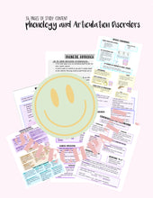 Load image into Gallery viewer, Phonology and Articulation Disorders study guide/ Digital Prints
