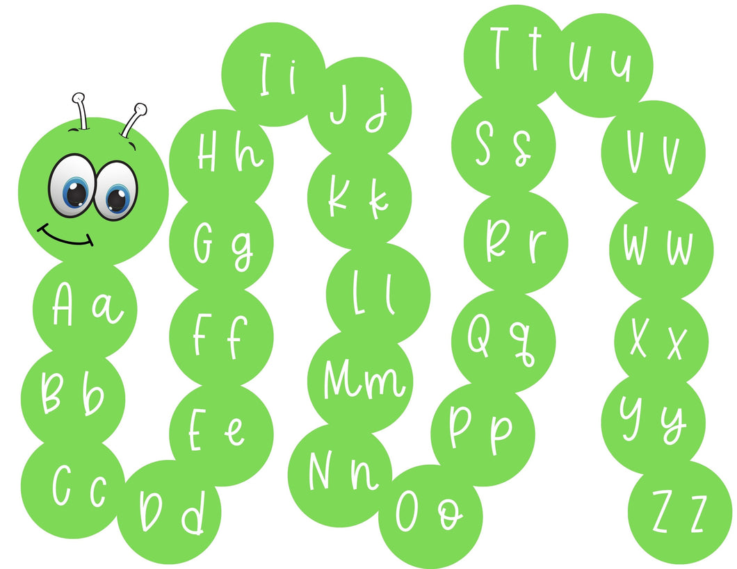 Caterpillar alphabet Digital Prints